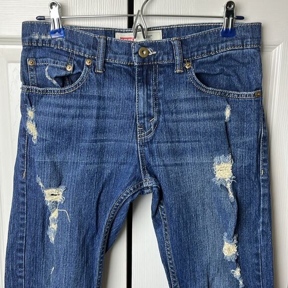 Levi’s 511 Slim Jeans Distressed Dark Blue 29 - Picture 2 of 12